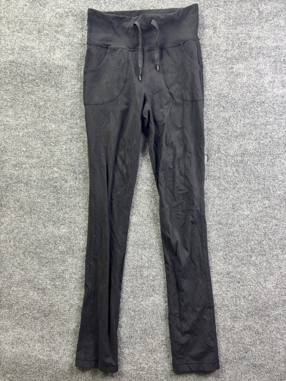 Lululemon Leggings Womens 6 Black High Rise Straight Leg Pockets Yoga Gym